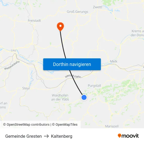 Gemeinde Gresten to Kaltenberg map