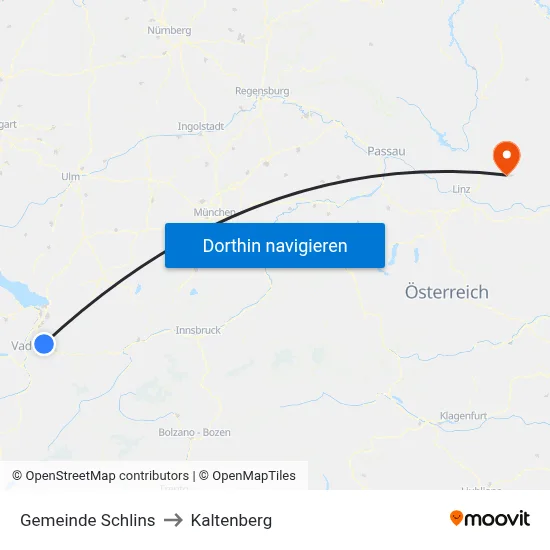 Gemeinde Schlins to Kaltenberg map