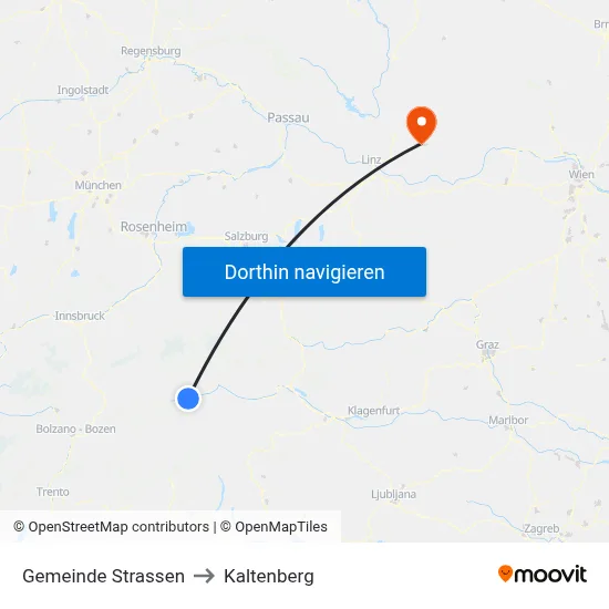 Gemeinde Strassen to Kaltenberg map