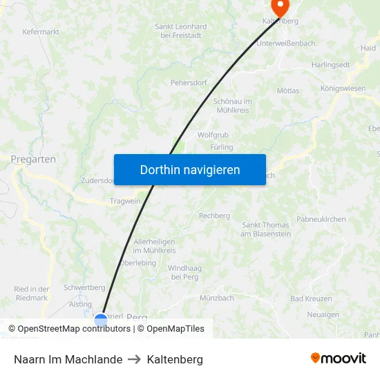 Naarn Im Machlande to Kaltenberg map