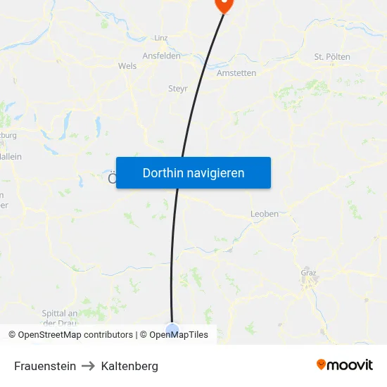 Frauenstein to Kaltenberg map