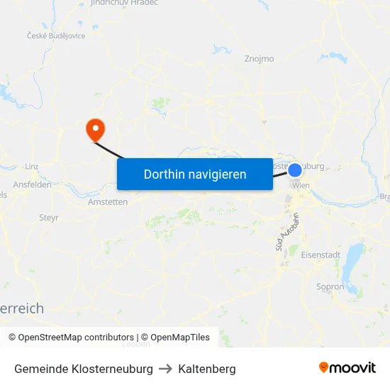 Gemeinde Klosterneuburg to Kaltenberg map