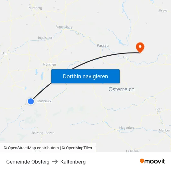 Gemeinde Obsteig to Kaltenberg map