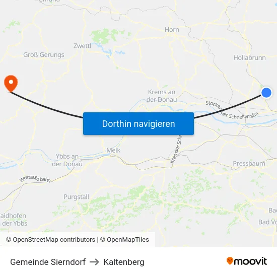 Gemeinde Sierndorf to Kaltenberg map