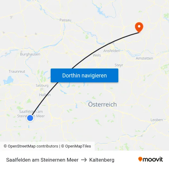 Saalfelden am Steinernen Meer to Kaltenberg map