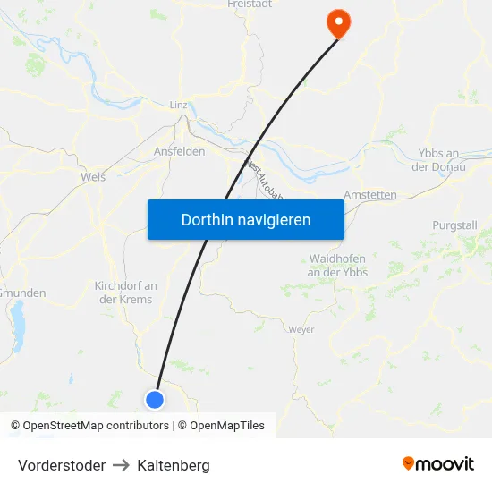 Vorderstoder to Kaltenberg map