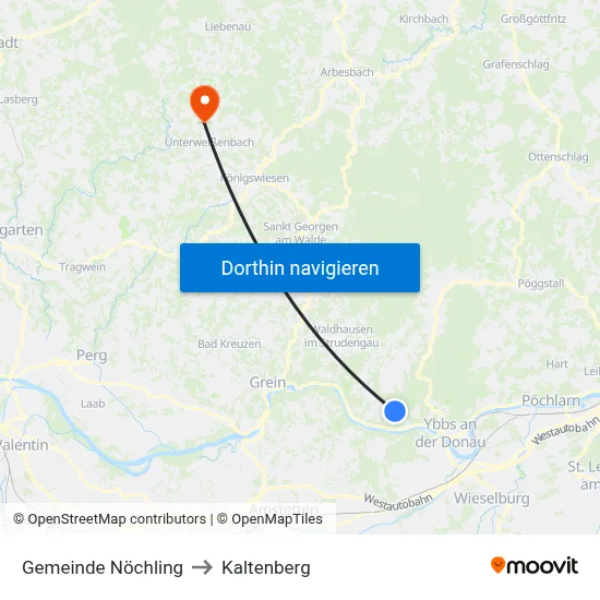 Gemeinde Nöchling to Kaltenberg map