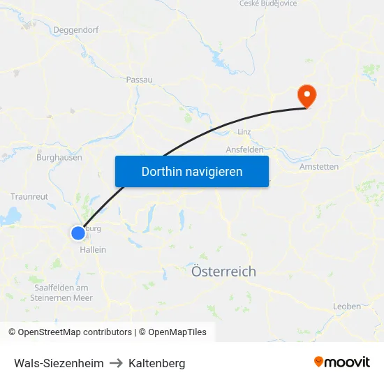 Wals-Siezenheim to Kaltenberg map