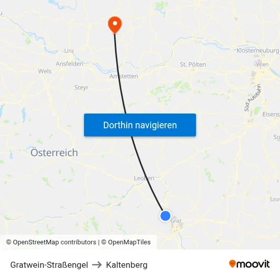 Gratwein-Straßengel to Kaltenberg map