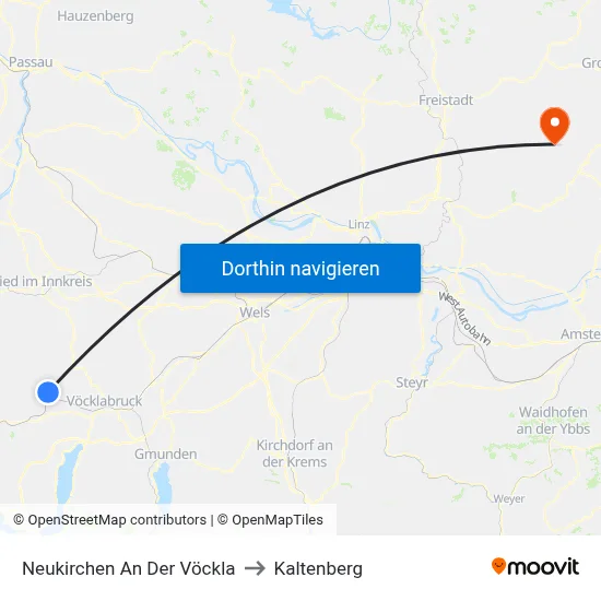 Neukirchen An Der Vöckla to Kaltenberg map