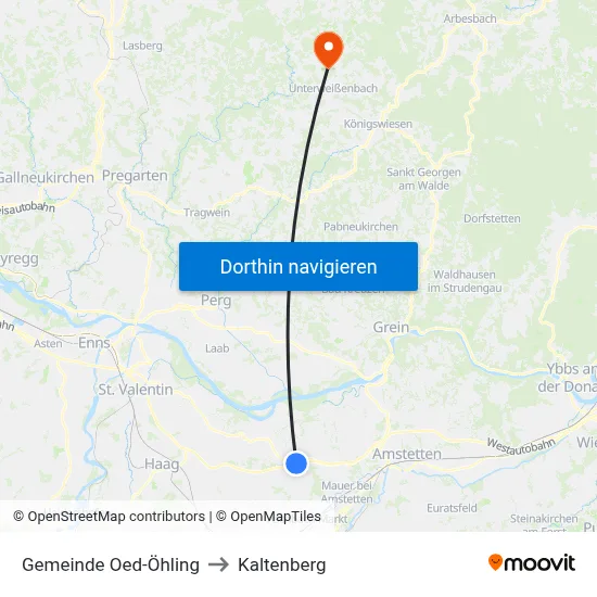 Gemeinde Oed-Öhling to Kaltenberg map