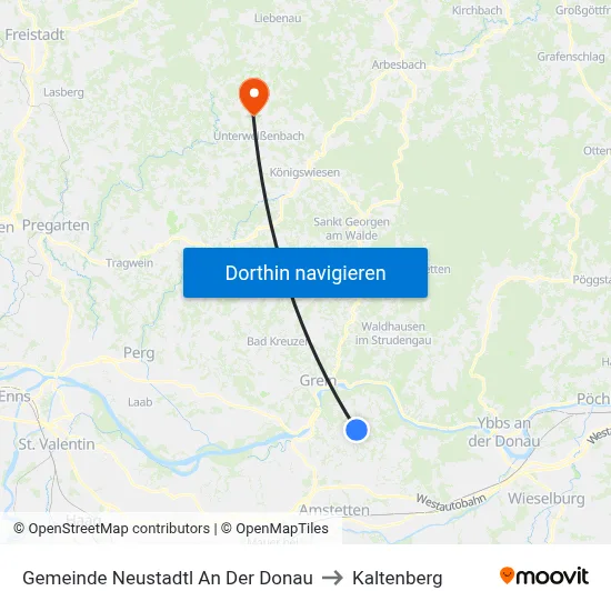 Gemeinde Neustadtl An Der Donau to Kaltenberg map