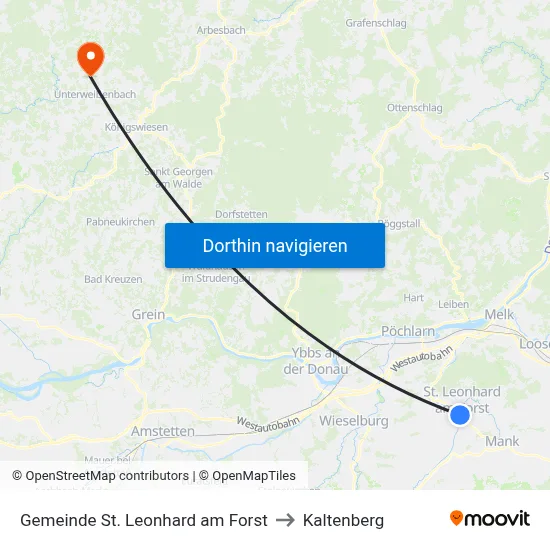 Gemeinde St. Leonhard am Forst to Kaltenberg map