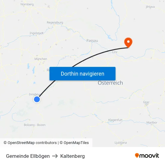 Gemeinde Ellbögen to Kaltenberg map
