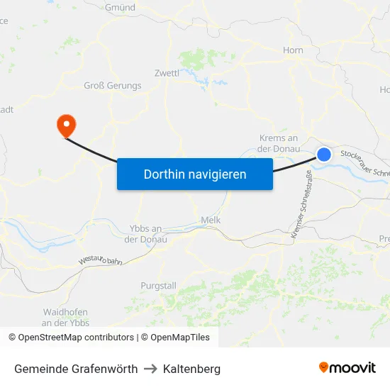Gemeinde Grafenwörth to Kaltenberg map
