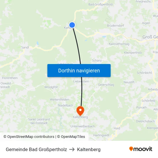 Gemeinde Bad Großpertholz to Kaltenberg map