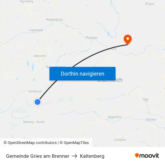 Gemeinde Gries am Brenner to Kaltenberg map