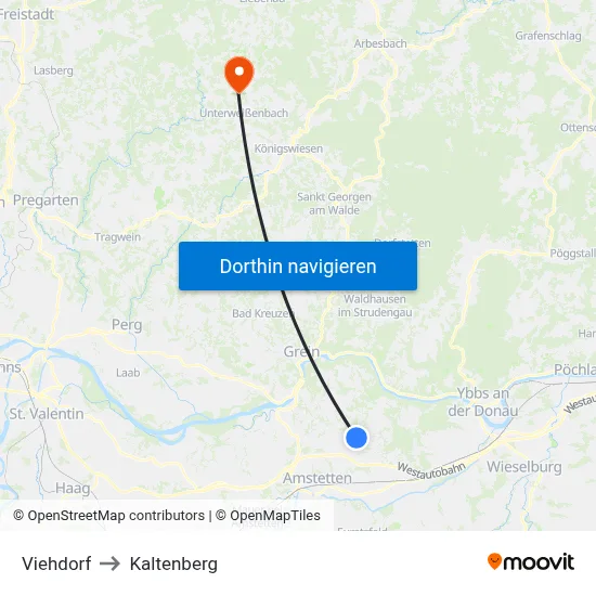 Viehdorf to Kaltenberg map