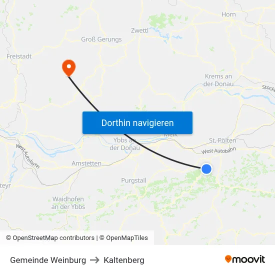 Gemeinde Weinburg to Kaltenberg map
