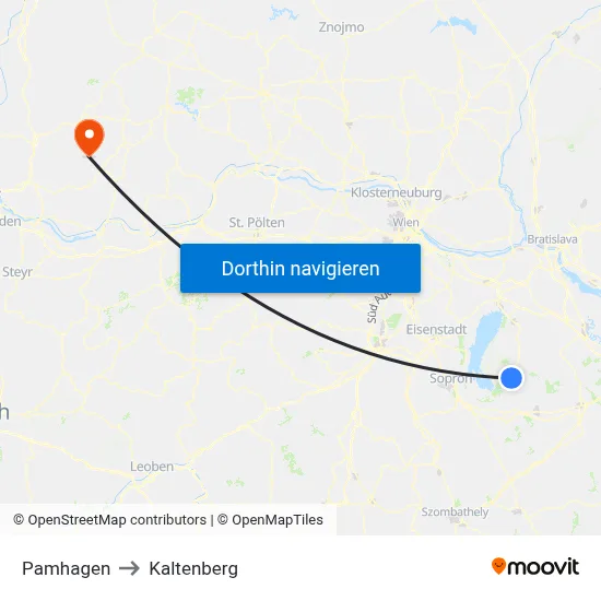 Pamhagen to Kaltenberg map