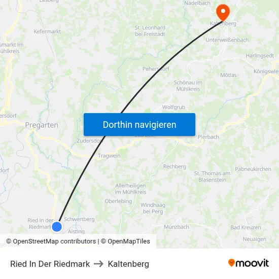 Ried In Der Riedmark to Kaltenberg map