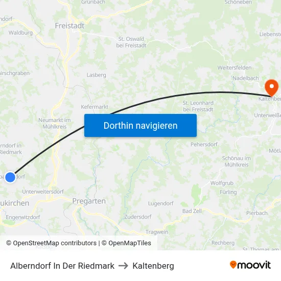 Alberndorf In Der Riedmark to Kaltenberg map