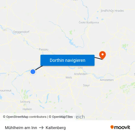 Mühlheim am Inn to Kaltenberg map