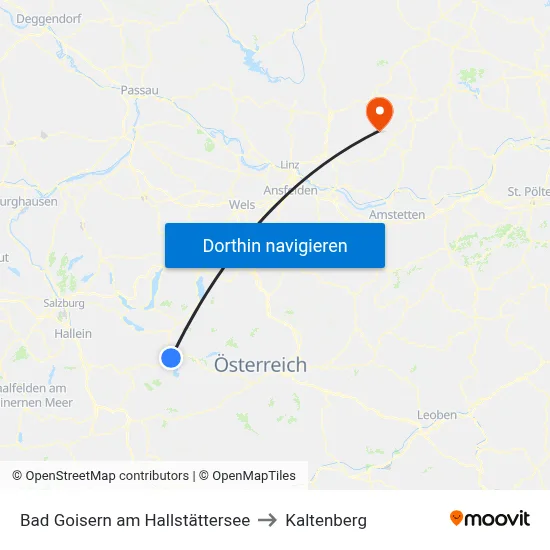 Bad Goisern am Hallstättersee to Kaltenberg map