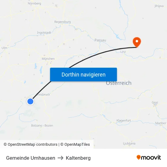 Gemeinde Umhausen to Kaltenberg map
