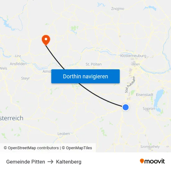 Gemeinde Pitten to Kaltenberg map
