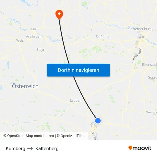 Kumberg to Kaltenberg map