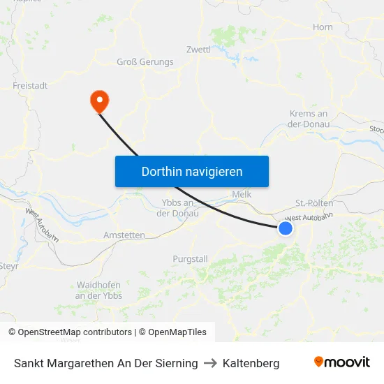 Sankt Margarethen An Der Sierning to Kaltenberg map