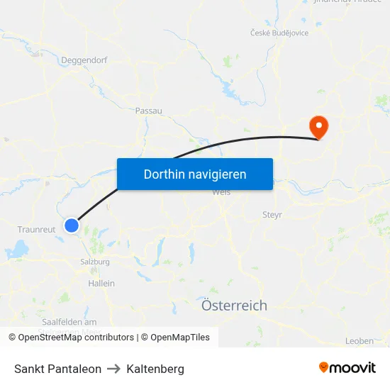 Sankt Pantaleon to Kaltenberg map