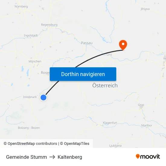 Gemeinde Stumm to Kaltenberg map