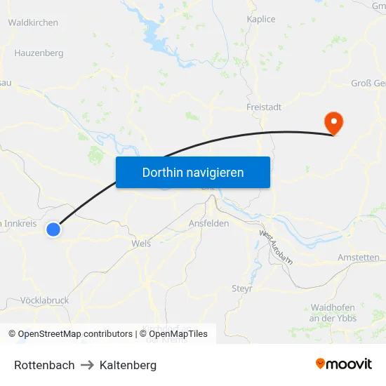 Rottenbach to Kaltenberg map