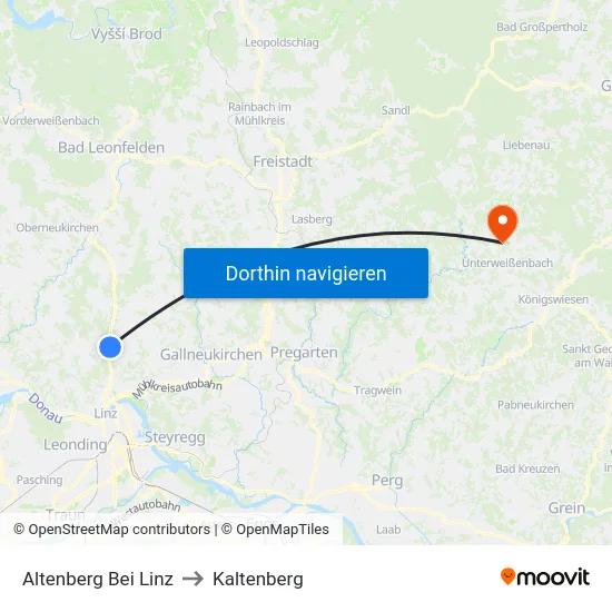 Altenberg Bei Linz to Kaltenberg map