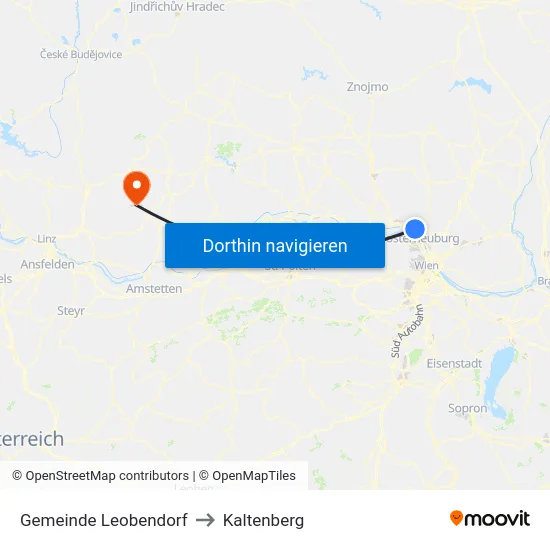 Gemeinde Leobendorf to Kaltenberg map