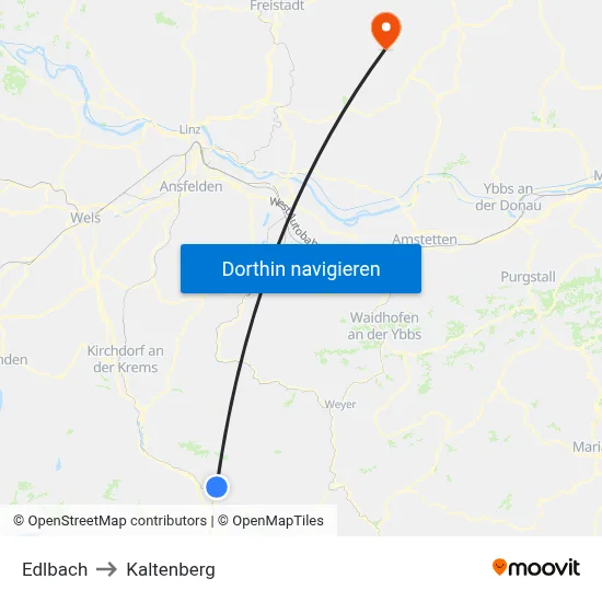 Edlbach to Kaltenberg map