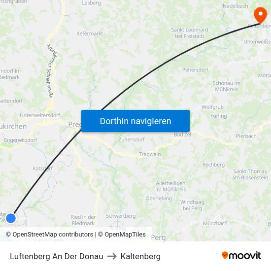 Luftenberg An Der Donau to Kaltenberg map