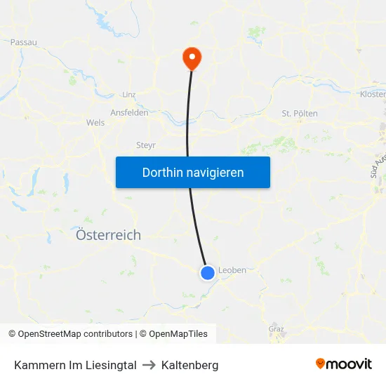 Kammern Im Liesingtal to Kaltenberg map