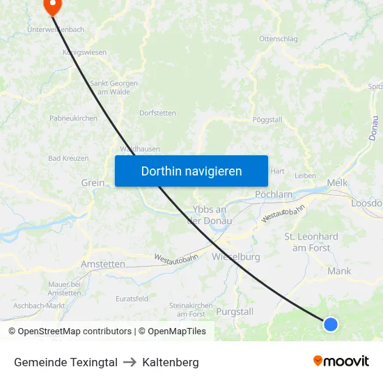 Gemeinde Texingtal to Kaltenberg map