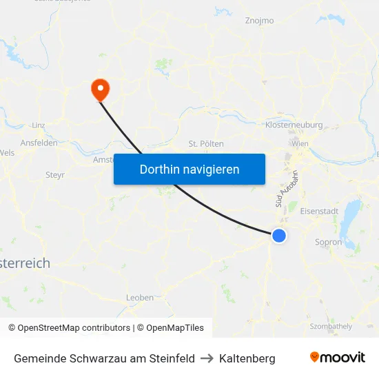 Gemeinde Schwarzau am Steinfeld to Kaltenberg map