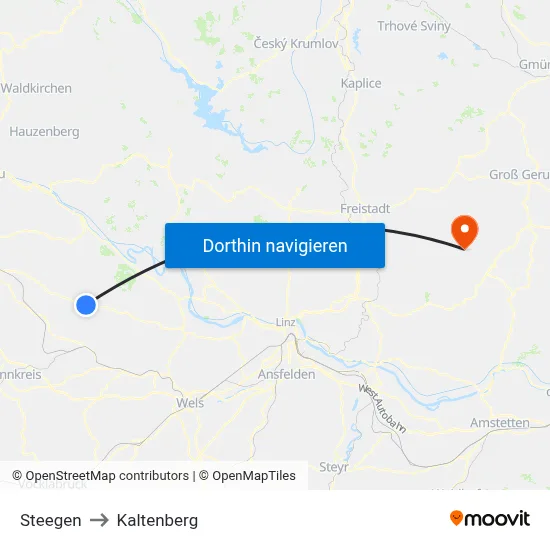 Steegen to Kaltenberg map