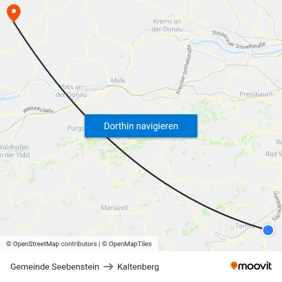 Gemeinde Seebenstein to Kaltenberg map