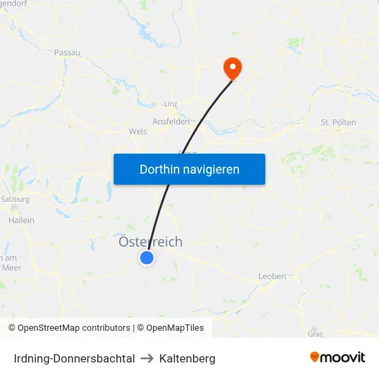 Irdning-Donnersbachtal to Kaltenberg map