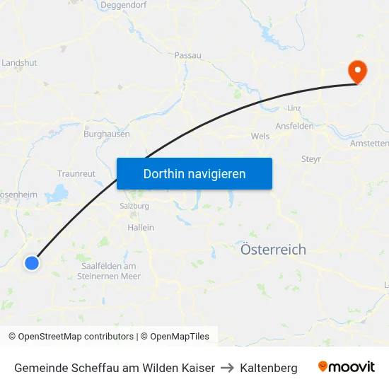 Gemeinde Scheffau am Wilden Kaiser to Kaltenberg map