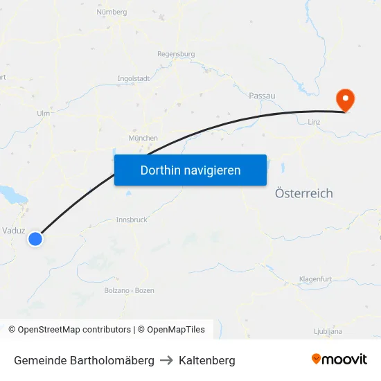 Gemeinde Bartholomäberg to Kaltenberg map