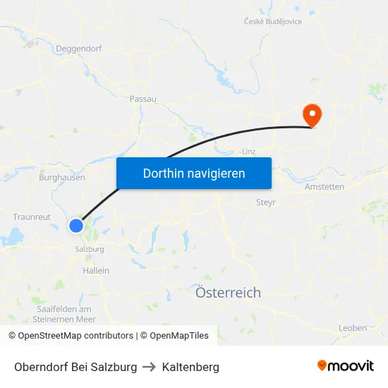 Oberndorf Bei Salzburg to Kaltenberg map