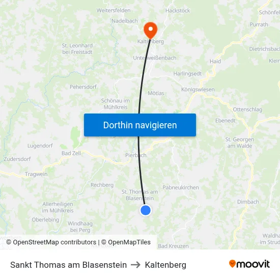 Sankt Thomas am Blasenstein to Kaltenberg map