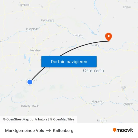 Marktgemeinde Völs to Kaltenberg map